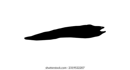 Silhouette of the Moray eels or Muraenidae, for Art Illustration, Logo Type, Pictogram or Graphic Design Element. Vector Illustration