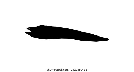 Silhouette of the Moray eels or Muraenidae, for Art Illustration, Logo Type, Pictogram or Graphic Design Element. Vector Illustration