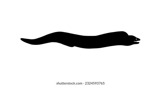 Silhouette of the Moray eels or Muraenidae, for Art Illustration, Logo Type, Pictogram or Graphic Design Element. Vector Illustration