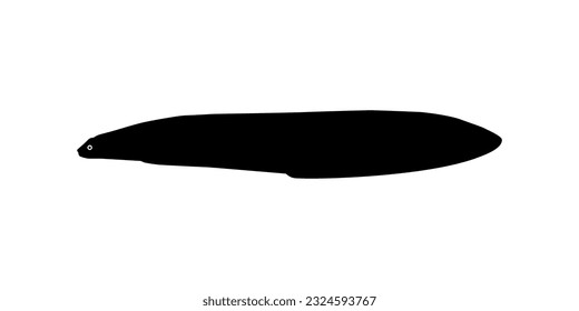 Silhouette of the Moray eels or Muraenidae, for Art Illustration, Logo Type, Pictogram or Graphic Design Element. Vector Illustration