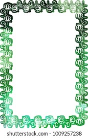 Silhouette mosaic frame with abstract flowers. Vector clip art.