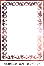 Silhouette mosaic frame with abstract flowers. Vector clip art.