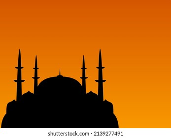 die Silhouette der Moschee am Nachmittag
