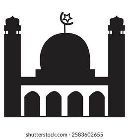 Silhouette of a Mosque for Eid Celebration