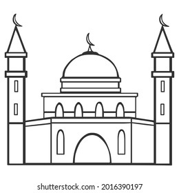 silhouette mosque icon, for design template.