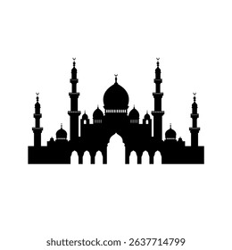 Silhouette of mosque illustration vector