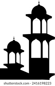Silhouette mosque illustration vector element