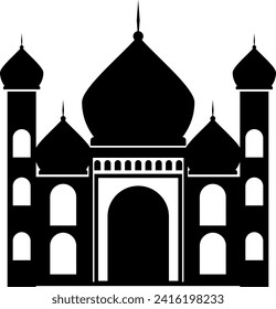 Silhouette mosque illustration vector element