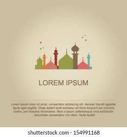 Silhouette of Mosque or Masjid  background