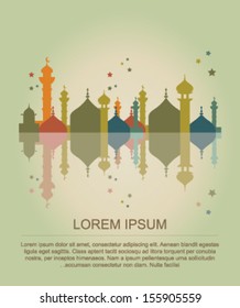 Silhouette of Mosque or Masjid background 