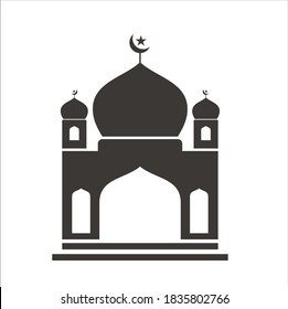 Una silueta de una mezquita. Icono Moaco / arte vectorial.