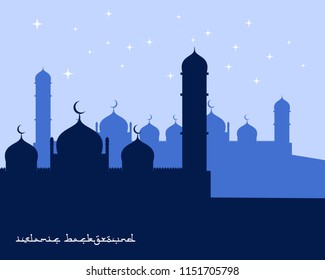 Silhouette mosque template vector