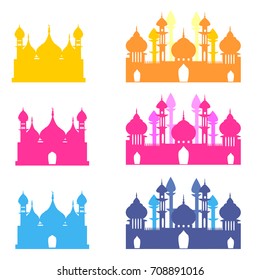
silhouette of the mosque vector emblem