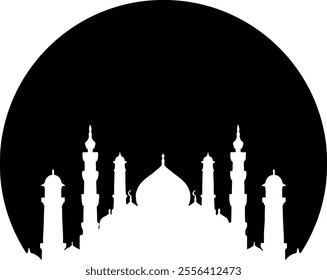 Silhouette Of Mosque Vector Illustration