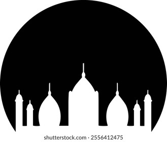 Silhouette Of Mosque Vector Illustration