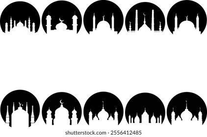 Silhouette Of Mosque Vector Illustration