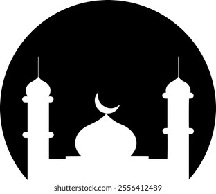 Silhouette Of Mosque Vector Illustration