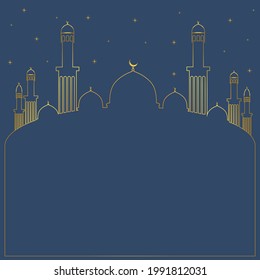 Silhouette der Moschee. Vektorgrafik. Banner