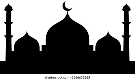 The silhouette of a mosque is very good as a background for an Islamic theme