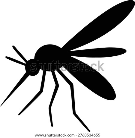Silhouette mosquito close up insect dangerous pest vector illustrator