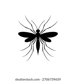 Silueta de un insecto mosquito aislado Imagen de Vector Diseño artístico para imprimir