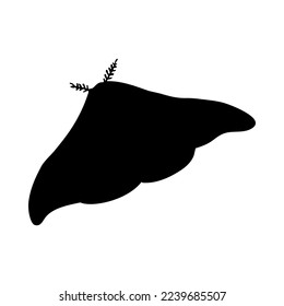 Silhouette of moth. Moth close-up detailed. Vector moth icon on white background.