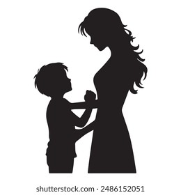 silhouette of mother and baby in loving embrace