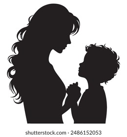 silhouette of mother and baby in loving embrace