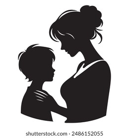 silhouette of mother and baby in loving embrace