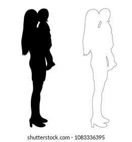  silhouette of mother and child