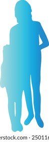 Silhouette of Mother and Child with Colorful Design. Vector Illustration