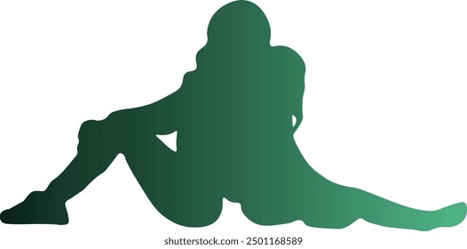 Silhouette of Mother and Child with Colorful Design. Vector Illustration