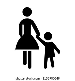 Silhouette of mother and daughter