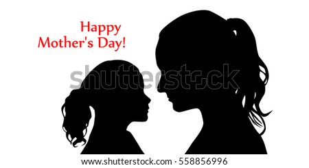 Download Silhouette Mother Daughter Vector Stock Vector (Royalty ...