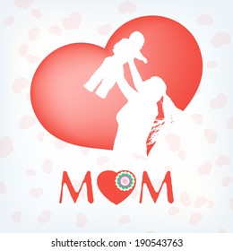 Silhouette of a mother and her child. EPS 10 vector file included