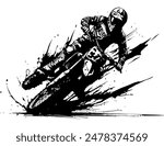 silhouette motocross, dirt bike, extream