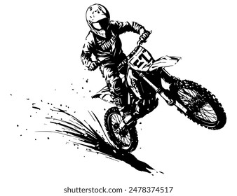 silhouette motocross, dirt bike, extream