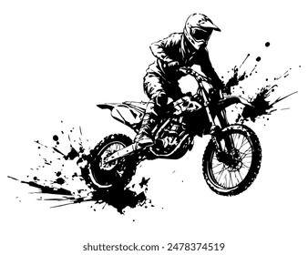 silhouette motocross, dirt bike, extream