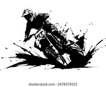 silueta motocross, moto de tierra, extream