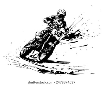 silueta motocross, moto de tierra, extream