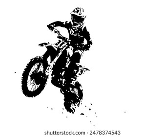 silhouette motocross, dirt bike, extream