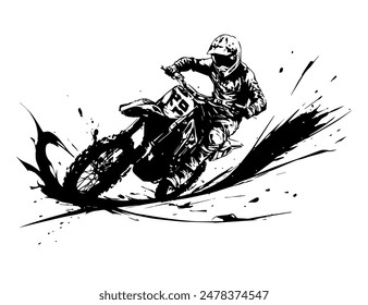 silhouette motocross, dirt bike, extream