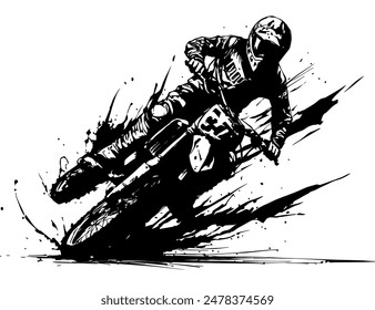 silhouette motocross, dirt bike, extream