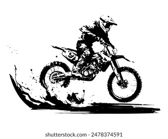 silhouette motocross, dirt bike, extream