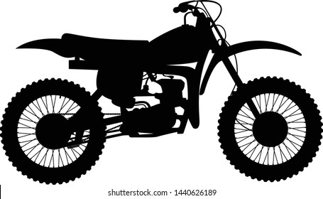 silhouette of motocross editable vector