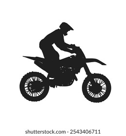 Silhouette eines Motocross-Fahrers ohne Hintergrund