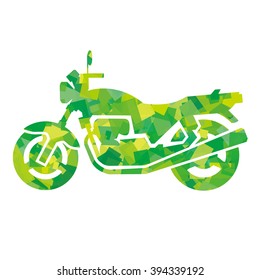 silhouette of motorcycle (green)
