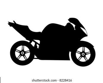 Silhouette motorcycle on a white background. Vector illustration