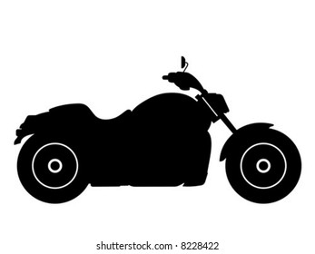 Silhouette motorcycle on a white background. Vector illustration