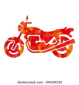 silhouette of motorcycle (red)